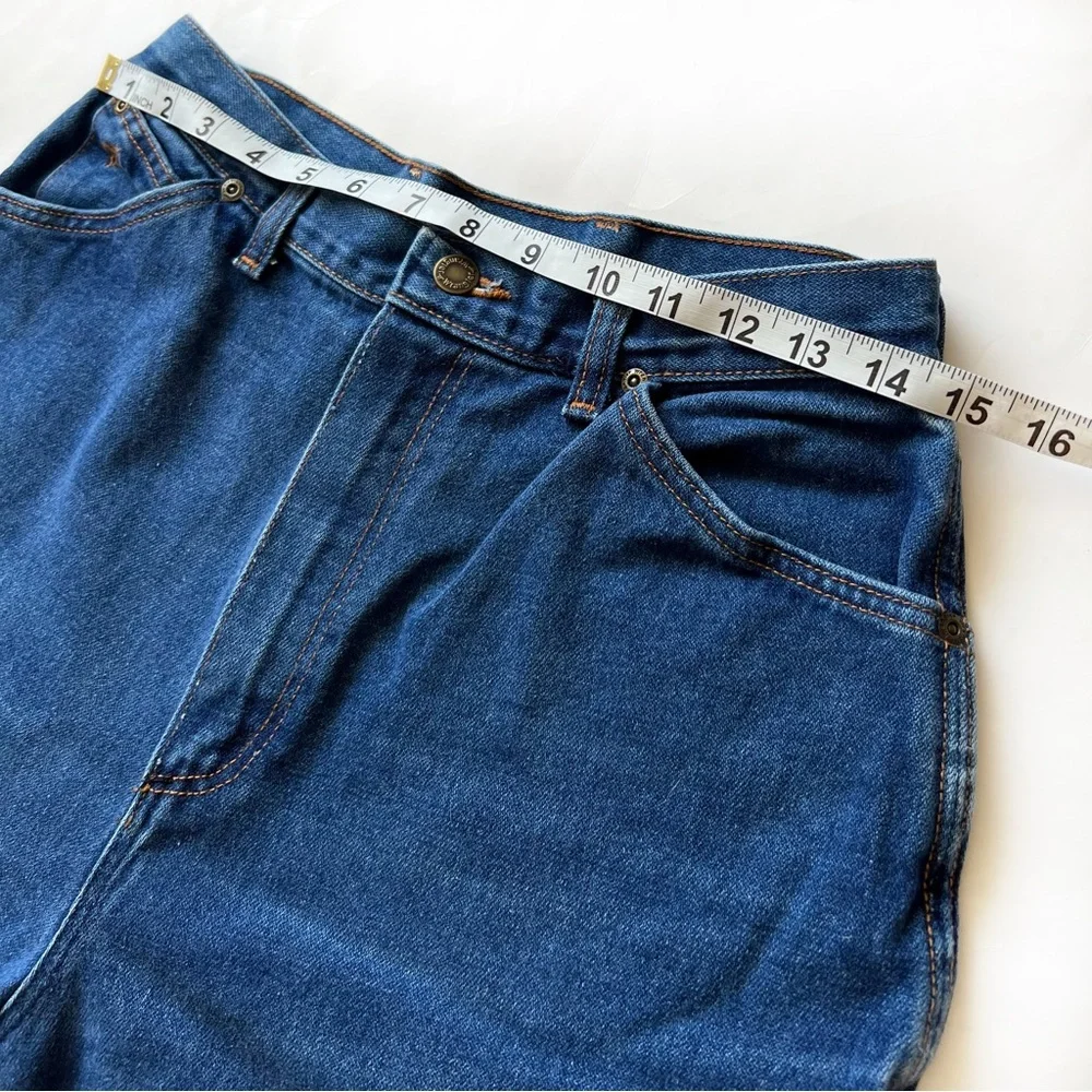 Vintage Wrangler Straight Leg High Rise Jeans No Fault Flat Front Blue Jeans 29 - Picture 9 of 14